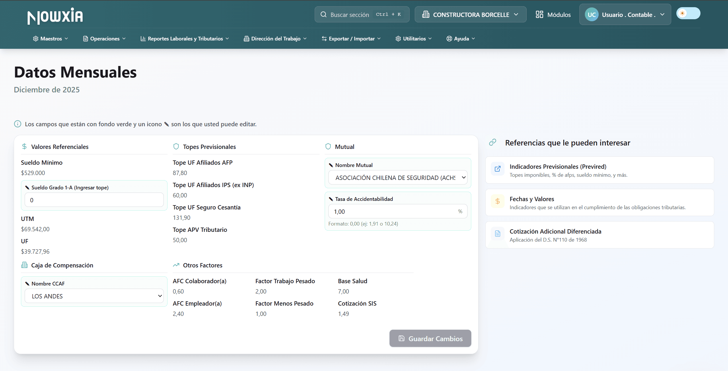 Nowxia Remuneraciones - Sistema completo de gestión de remuneraciones