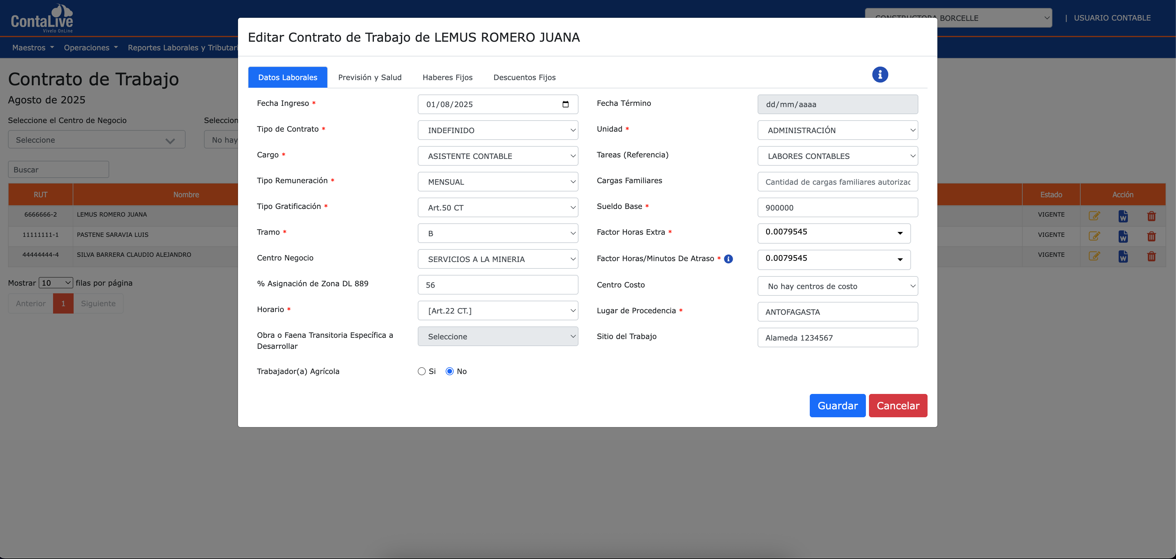 ContaLive Remuneraciones - Sistema completo de gestión de remuneraciones